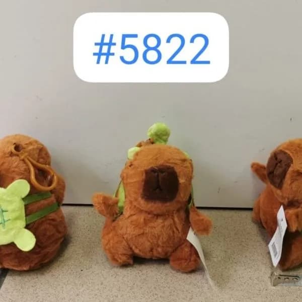 Brelok do Kluczy Kapibara z Plecakiem Żółwiem Pluszowy 12cm