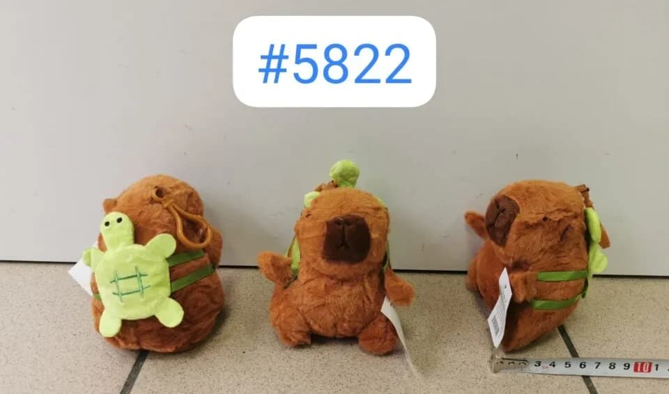 Brelok do Kluczy Kapibara z Plecakiem Żółwiem Pluszowy 12cm