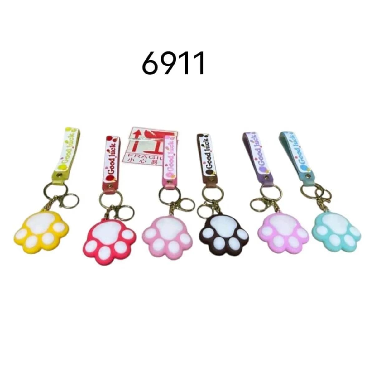 Brelok Gumowe Łapki z Paskiem Good Luck 24 szt.