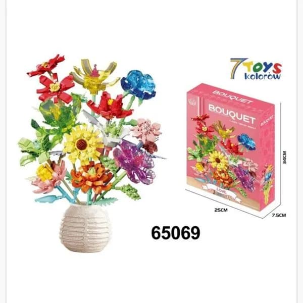 Klocki Kwiaty Bouquet Zestaw Konstrukcyjny 25x34cm 7 Toys