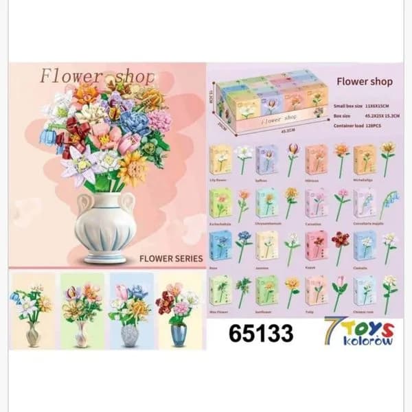 Klocki Kwiaty Flower Shop 16 szt. Zestaw Rośliny 7 TOYS 65133