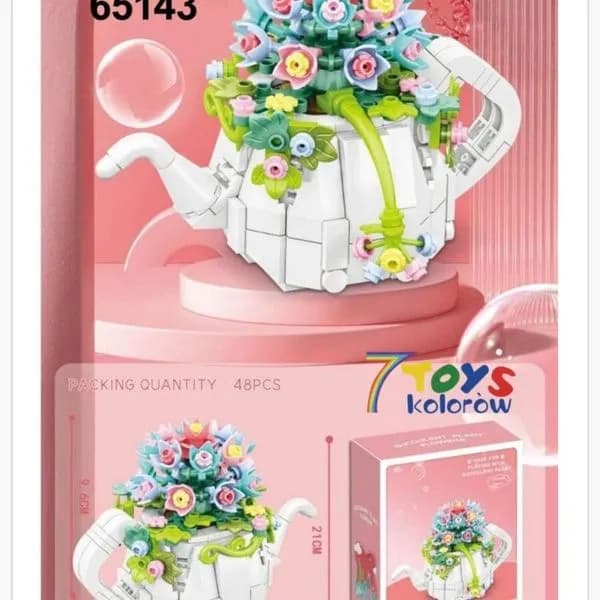 Klocki Kwiaty Sukulenty w Imbryku 255 el. 14.4cm