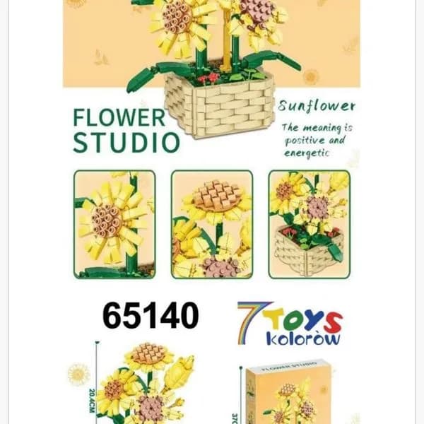 Klocki Kwiaty Flower Studio Słoneczniki w Koszyku 20cm