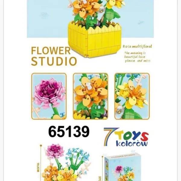 Klocki Kwiaty Flower Studio 249 el. Bukiet w Doniczce 19cm