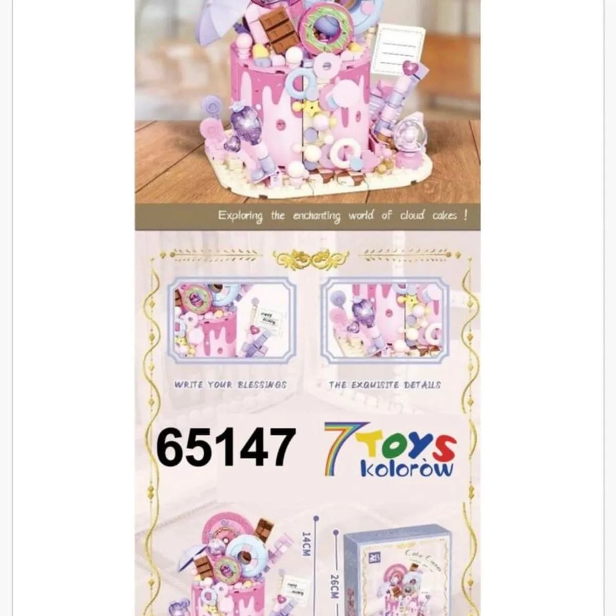 Klocki Cake Corner 65147 Zestaw Tort ze Słodyczami 7 Toys