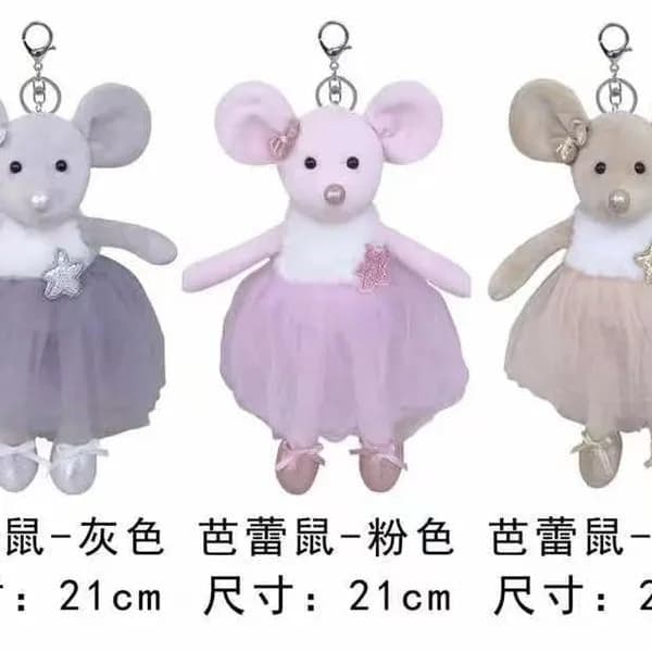 Maskotka Brelok Myszka Baletnica 21cm - Mix Kolorów