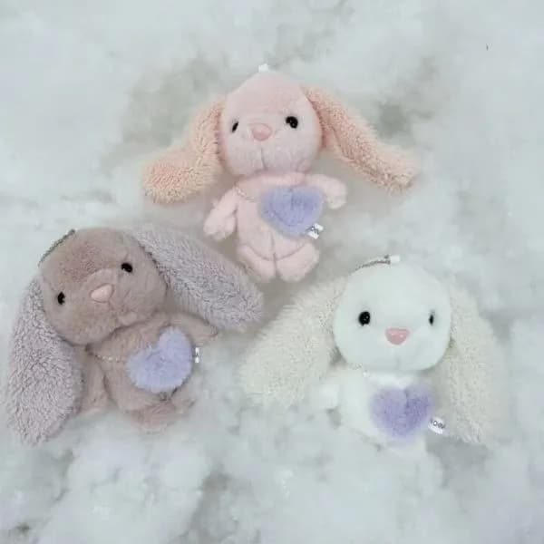 Maskotka Brelok Królik z Sercem, Mix Kolorów, 12 szt.