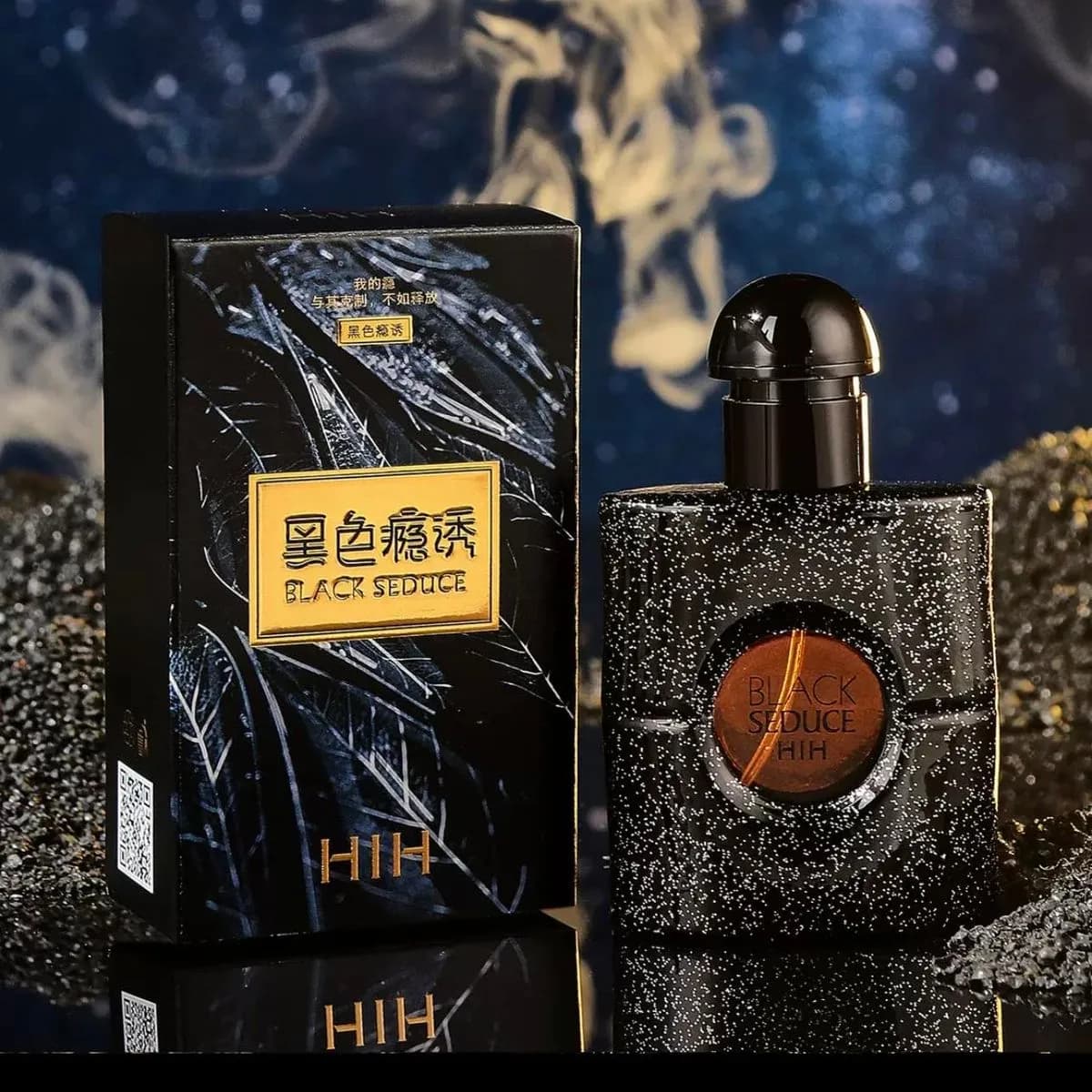 Perfumy Black Seduce HIH - Elegancki Flakon z Brokatem 12 szt.