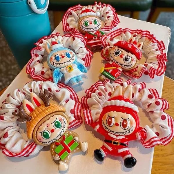 Gumki do włosów scrunchie świąteczne postacie 50 szt