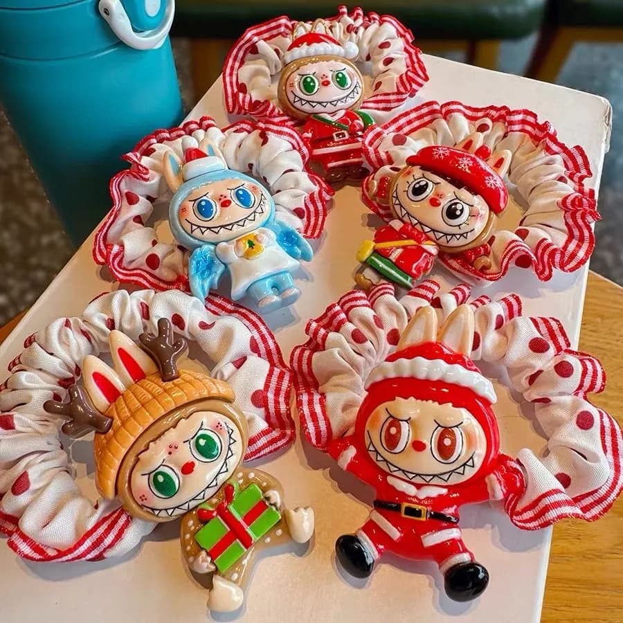 Gumki do włosów scrunchie świąteczne postacie 50 szt