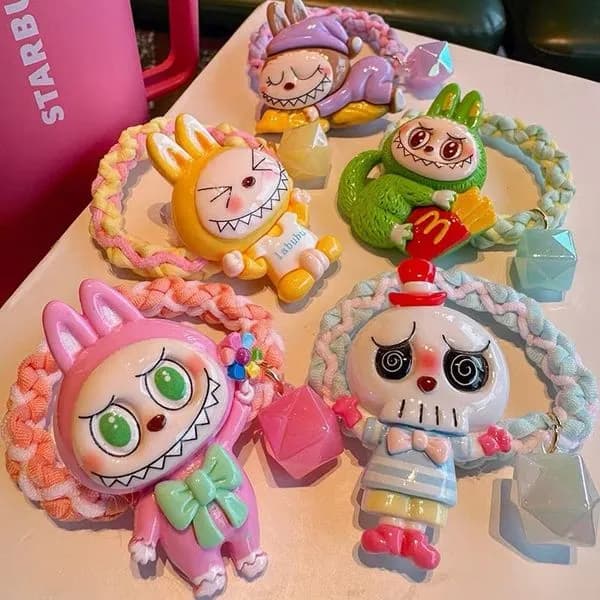 Gąbki do Włosów - Gumki z Figurkami Labubu, 50 szt.