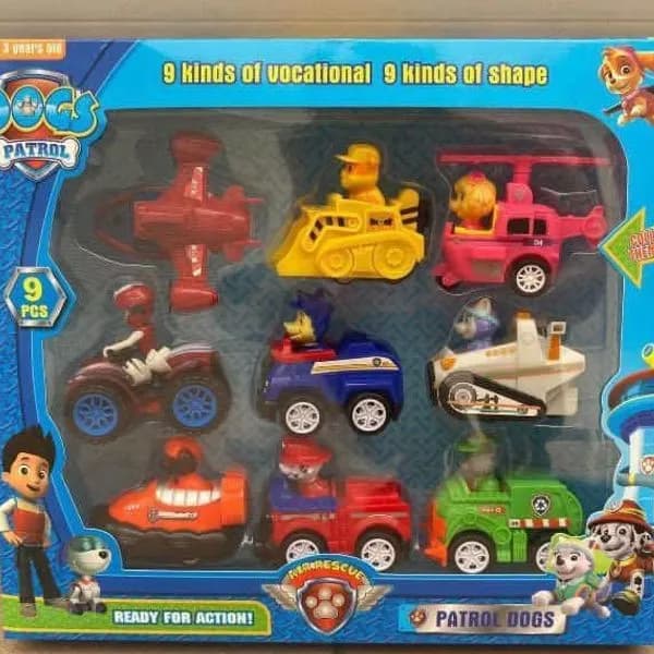 Zabawki Patrol 9PCS - 9 pojazdów Paw Patrol