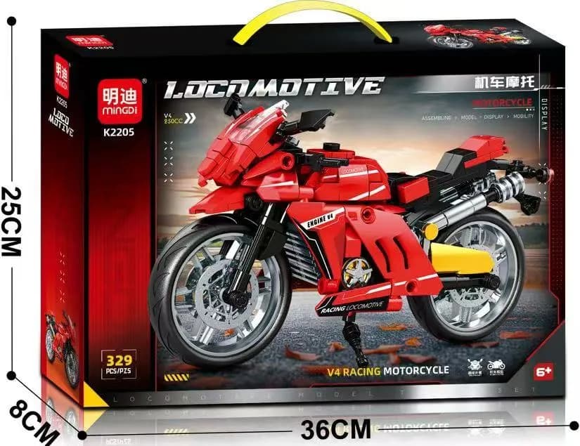 Zestaw klocków Locomotive V4 Racing Motorcycle 329PCS