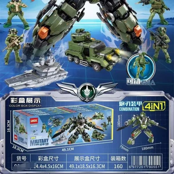 Zestaw klocków LW Military 6w1 robot wojskowy