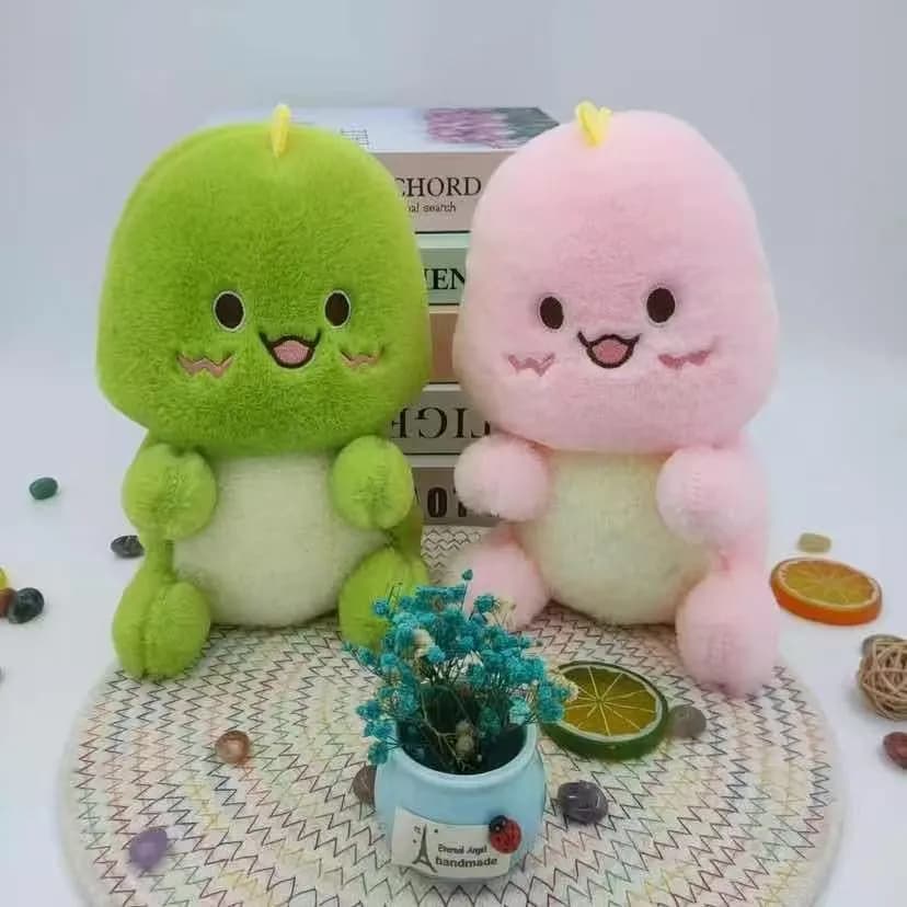 Maskotka pluszowa dinozaur 23cm zielony i różowy