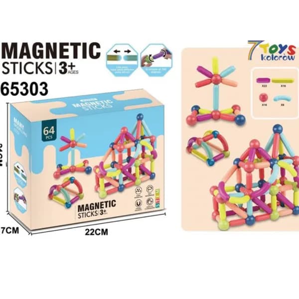 Magnetic Sticks 64PCS