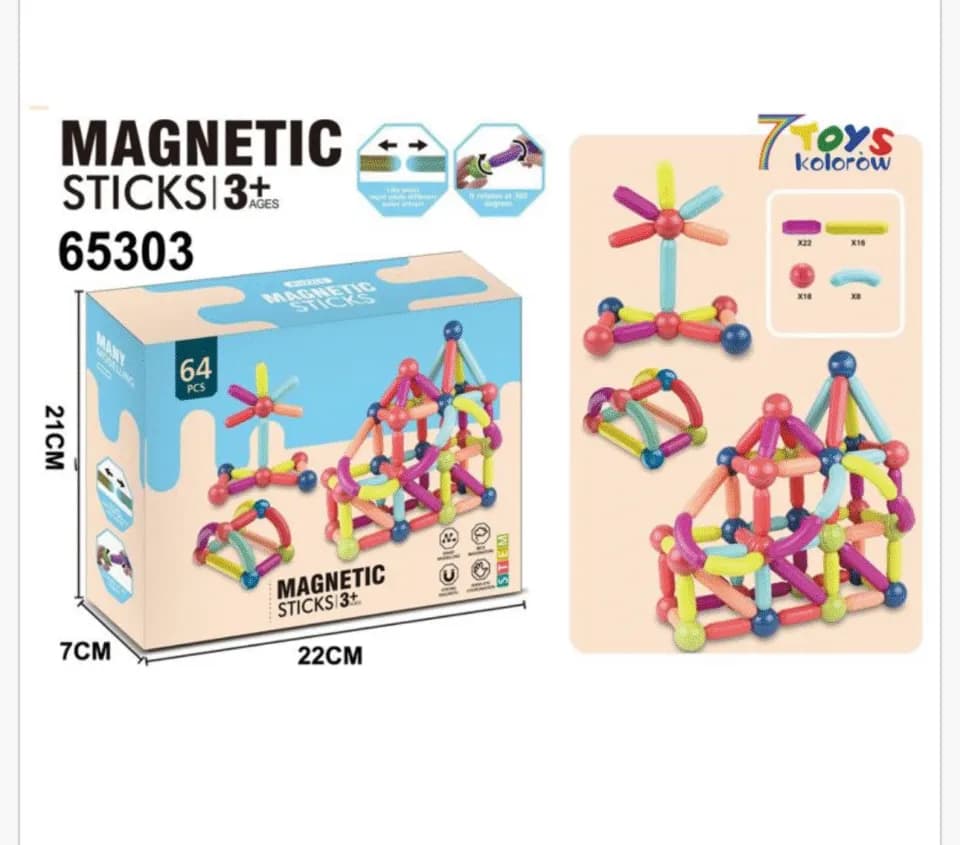 Magnetic Sticks 64PCS
