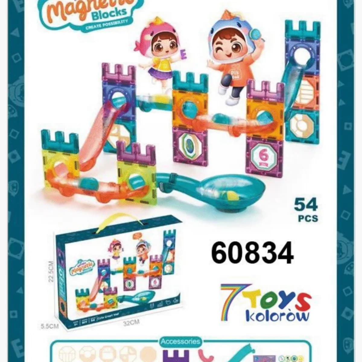 Magnetic Klocki 54PCS