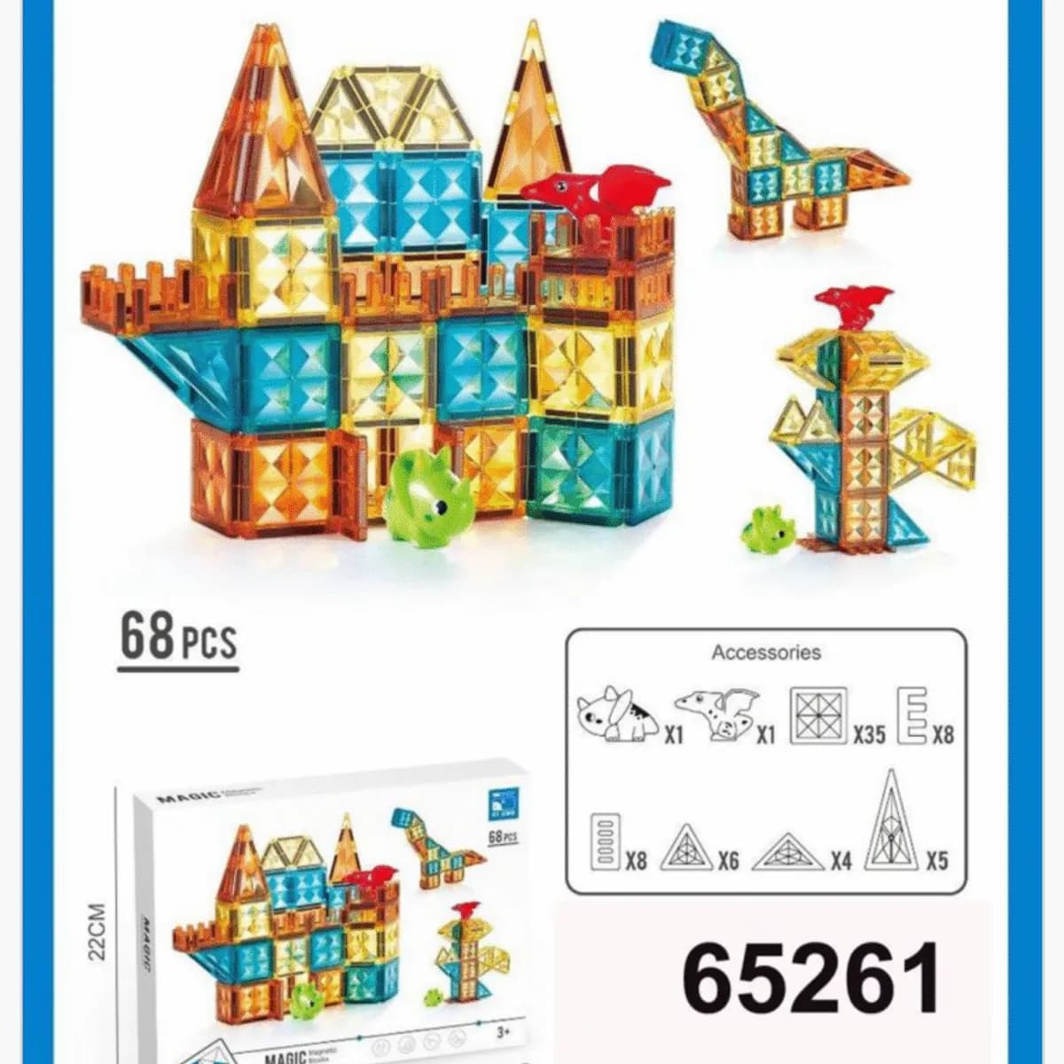 Magnetic Klocki 68PCS