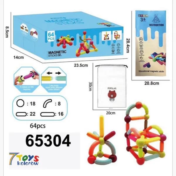 Magnetic Klocki 64PCS