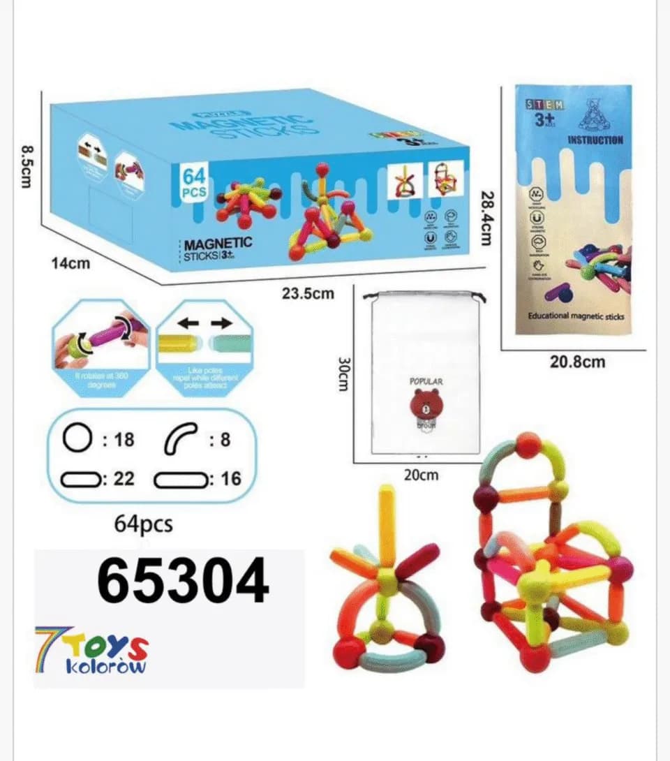 Magnetic Klocki 64PCS
