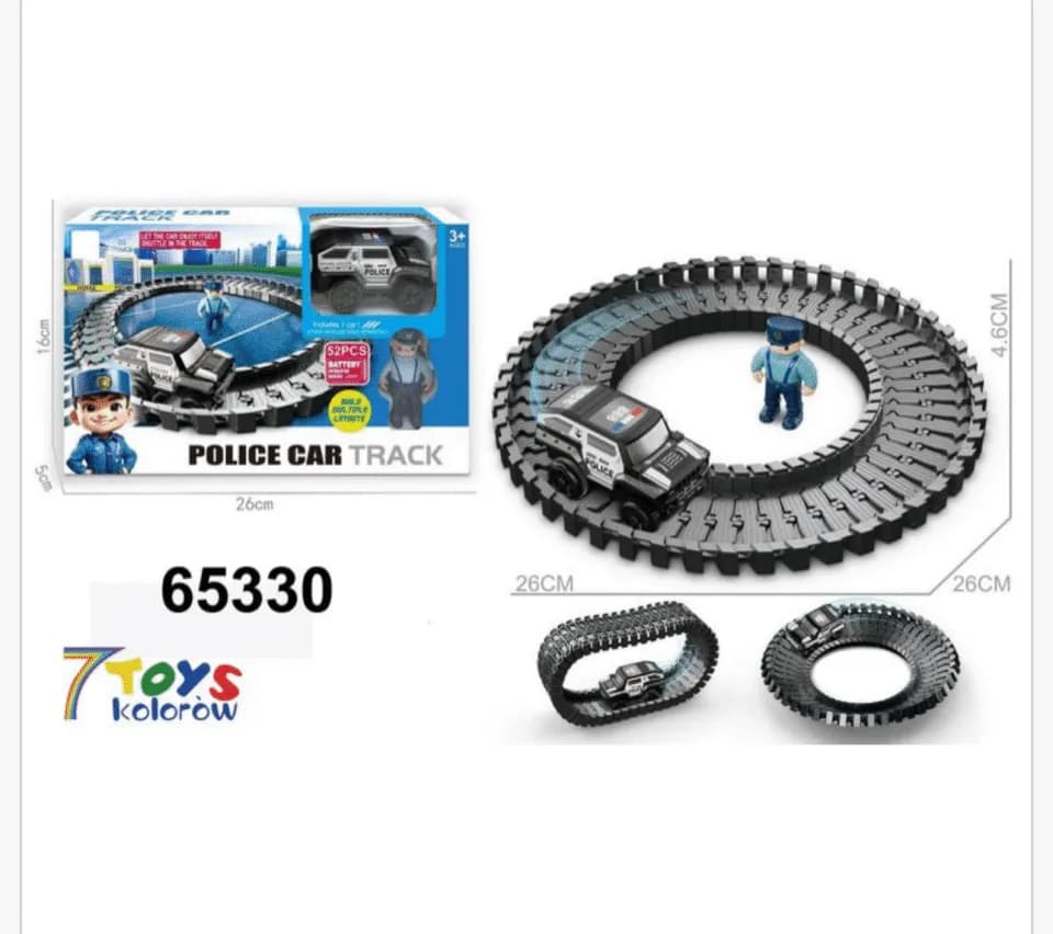 Sciezki Elektryczne dla Dzieci - Tor Policyjny 52 el. 26cm