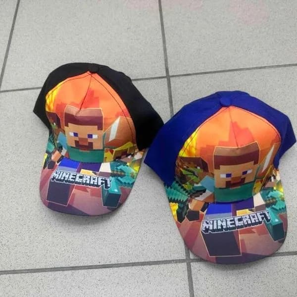 Czapka dla Dzieci Minecraft z Daszkiem, Kolorowy Nadruk