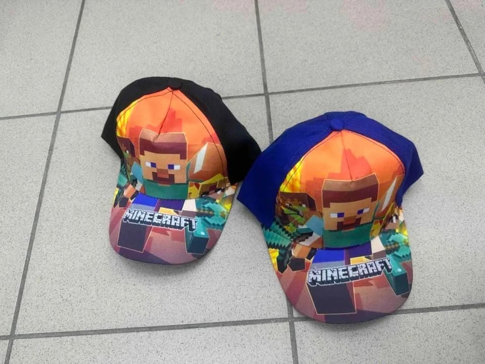 Czapka dla Dzieci Minecraft z Daszkiem, Kolorowy Nadruk