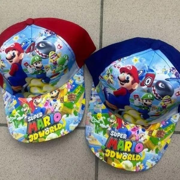 Czapka dla Dzieci Super Mario 3D World z daszkiem, mix kolorów