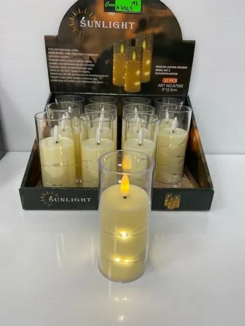Świeca LED Sunlight 5x12,5cm z ruchomym knotem 12 szt.
