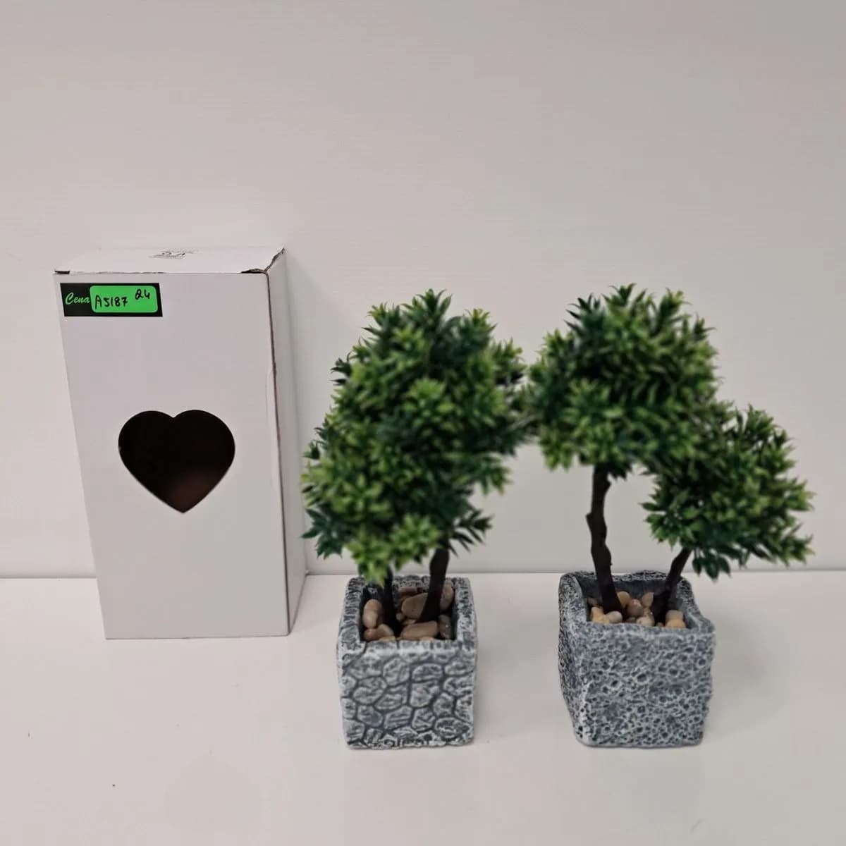 Krzew Ozdobny Sztuczna Roślina w Szarej Doniczce, 6 szt.