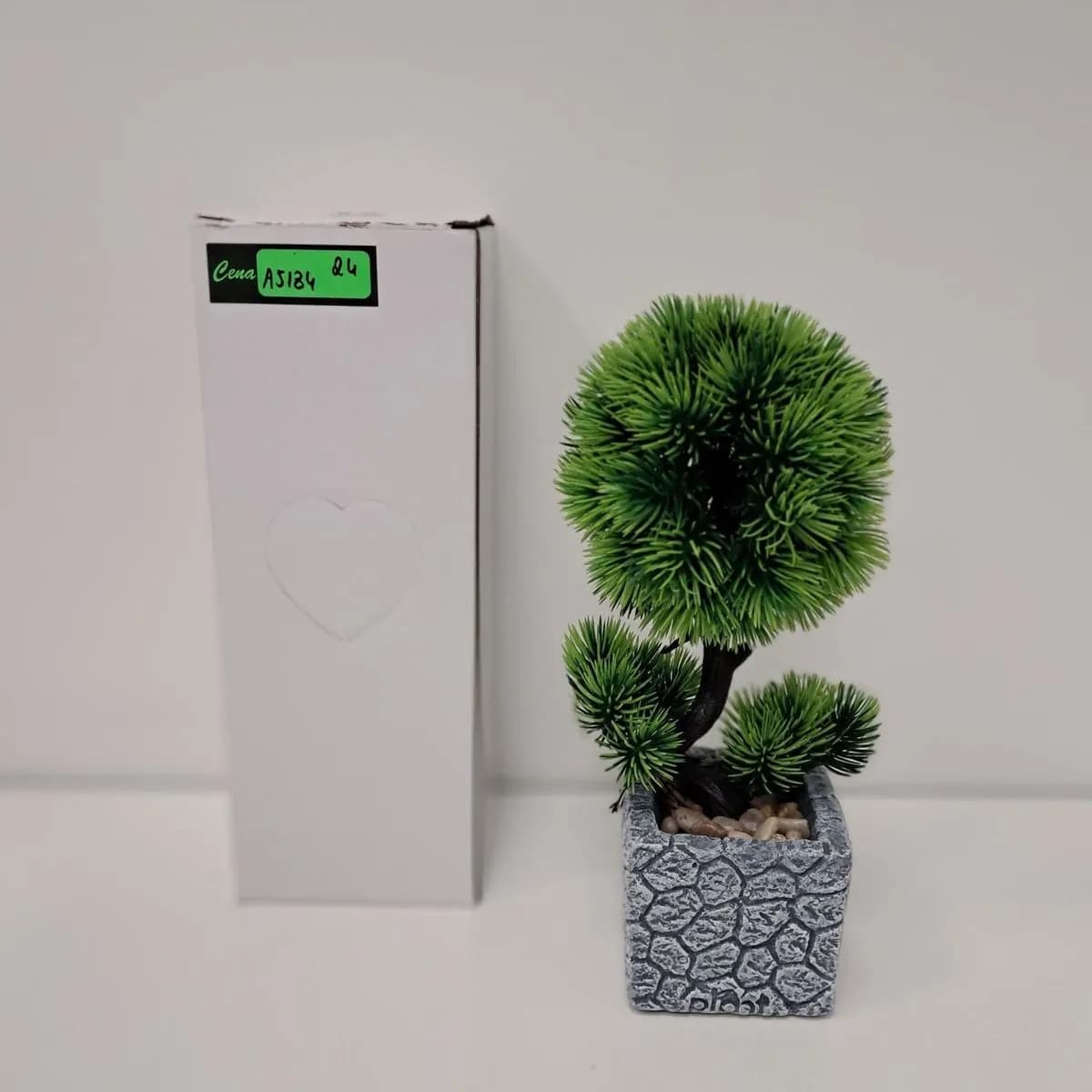 Krzew Ozdobny Sztuczna Roślina Bonsai w Szarej Doniczce