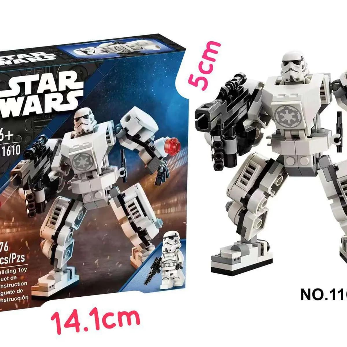 Klocki Star Wars 176PCS - Figurka Szturmowiec i Mech 11610