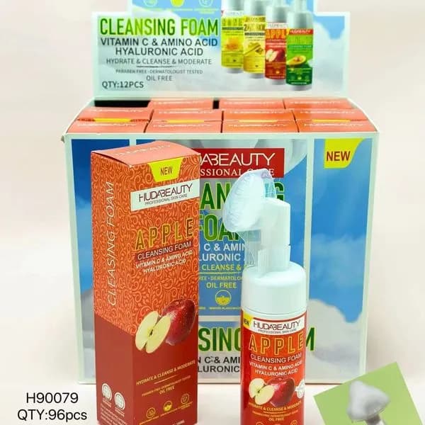 Pianki do Mycia Twarzy HUDABEAUTY 180ml ze Szczoteczką 12szt