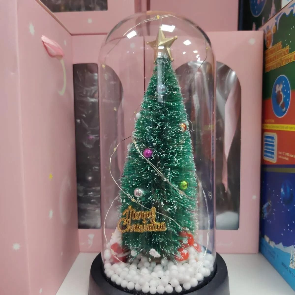 Lampka Świąteczna Mini Choinka w Szkle z LED 111025-321