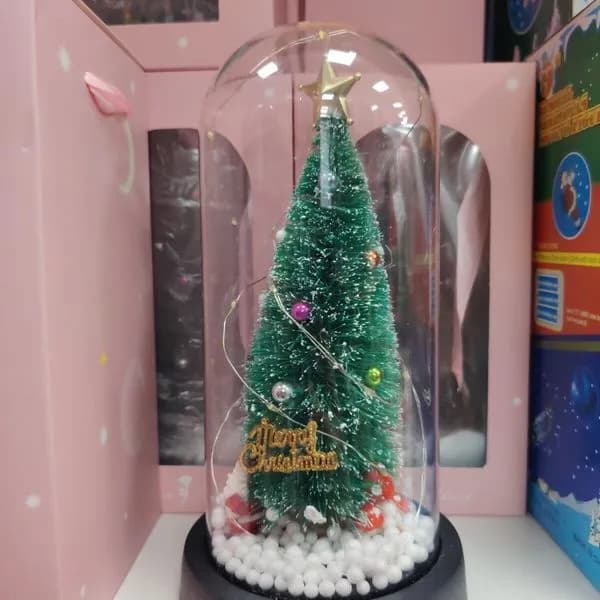 Lampka Świąteczna Mini Choinka w Szkle z LED 111025-321