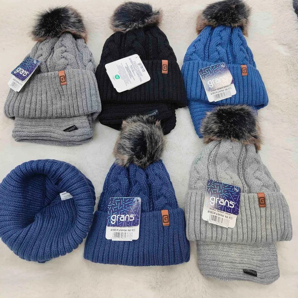 Komplett Czapki+Komin dla Dzieci 52-54