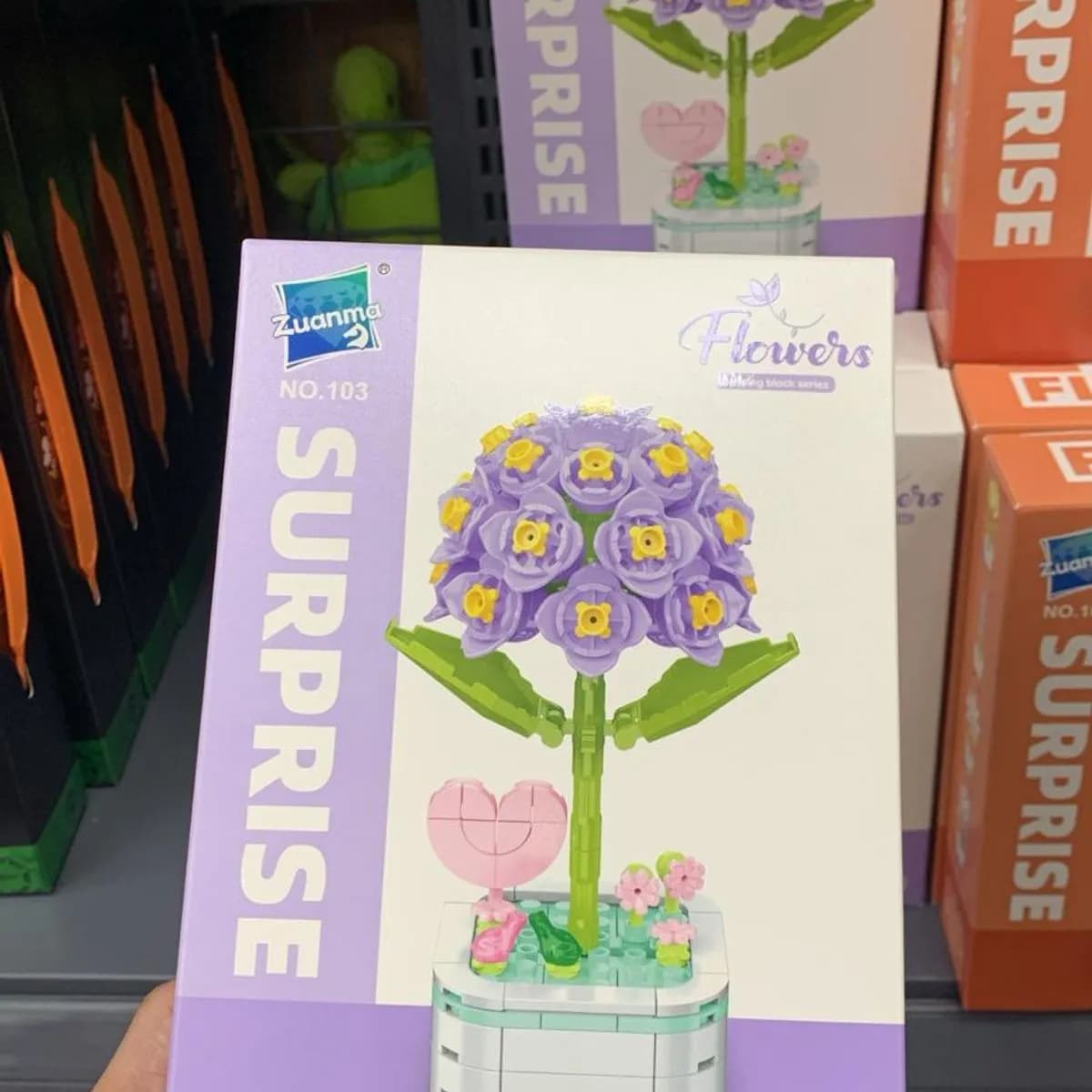 Klocki Kwiaty Flower Zuanma NO.103 Fioletowy Kwiatek w Doniczce