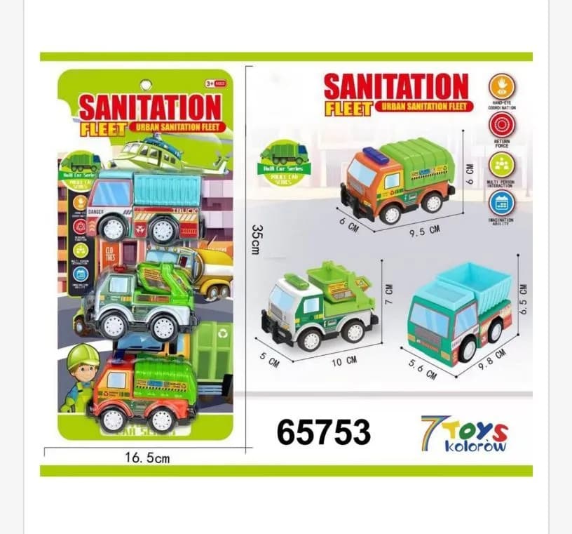 Zabawki Sanitation Fleet Car