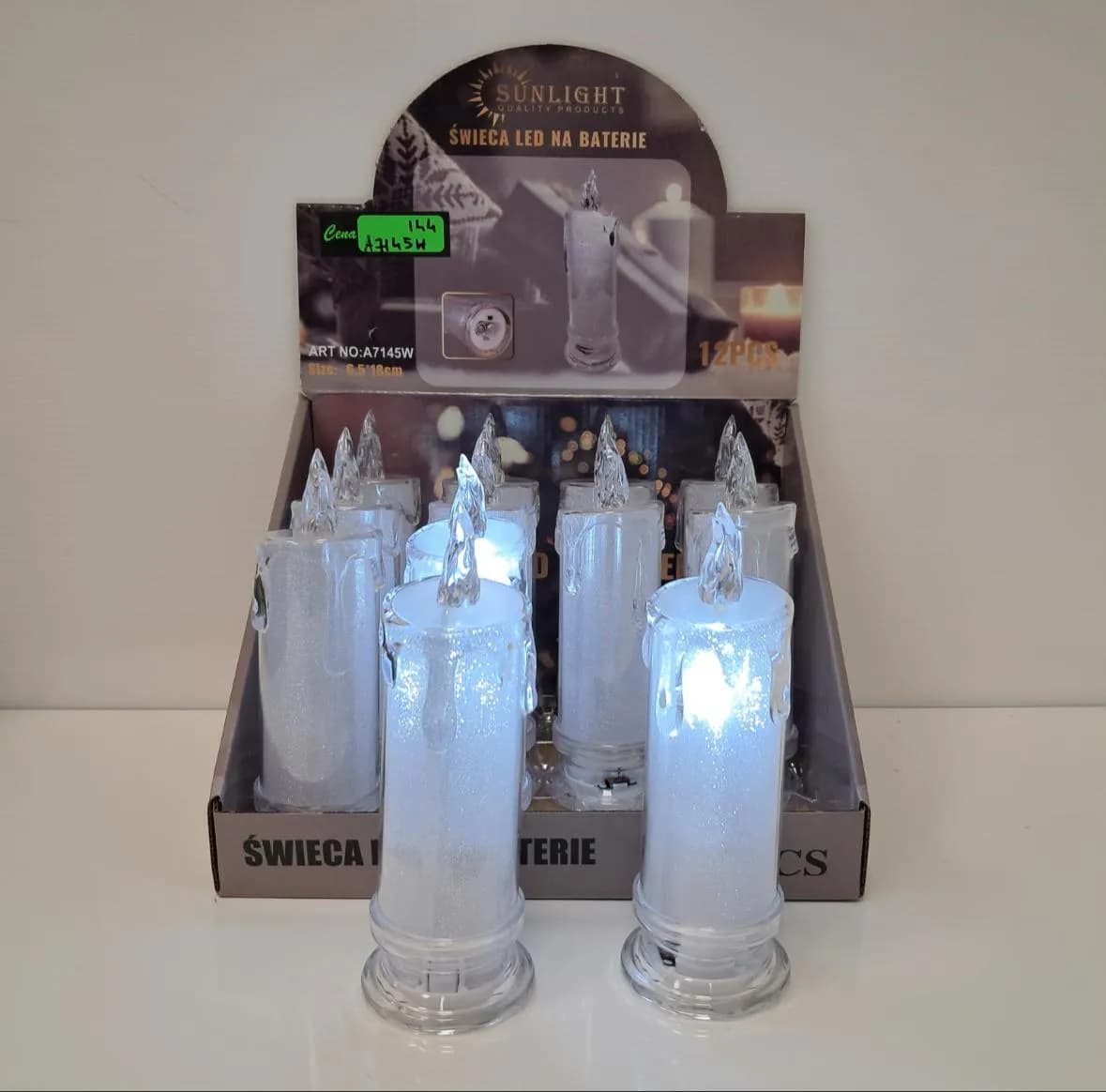 Świeczka baterie 2xr6 18x6cm