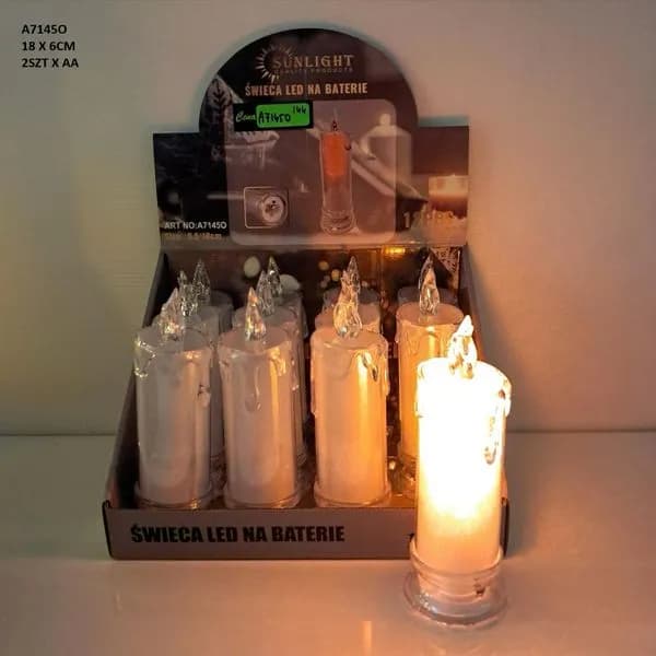 Świeczka baterie 2xr6 18x6cm