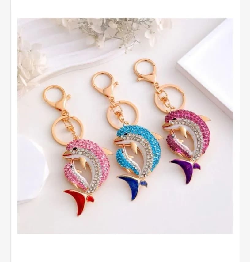 Brelok Zabawkowy Delfin z Kryształkami 3 Kolory