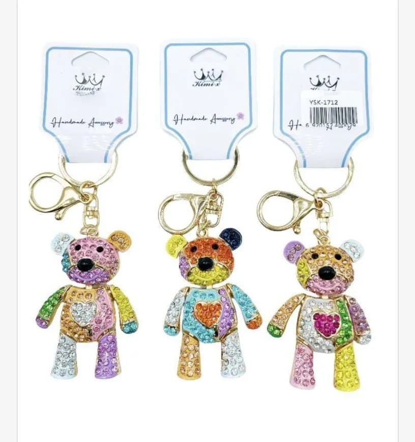 Brelok ZABAWKA Miś Patchwork Kryształowy Kolorowy