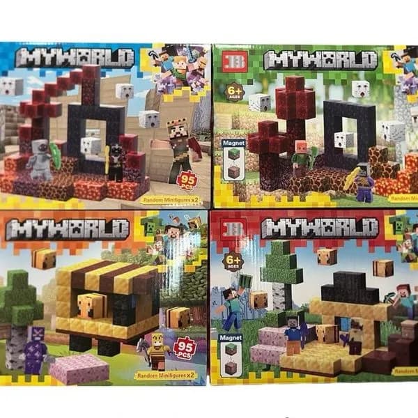 Klocki My World Zestaw 4 modele Minecraft 95 elementów