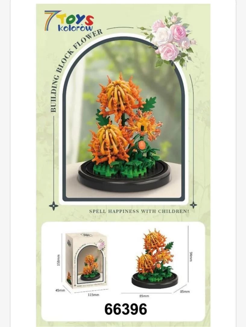 Zestaw klocków Black Flower kwiaty 66396
