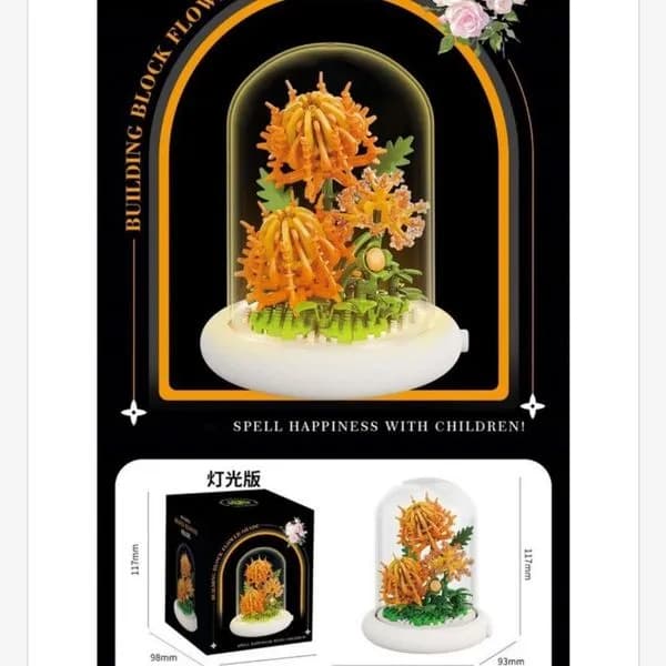 Zestaw klocków budowlanych kwiaty w szkle Flower Shade 66406