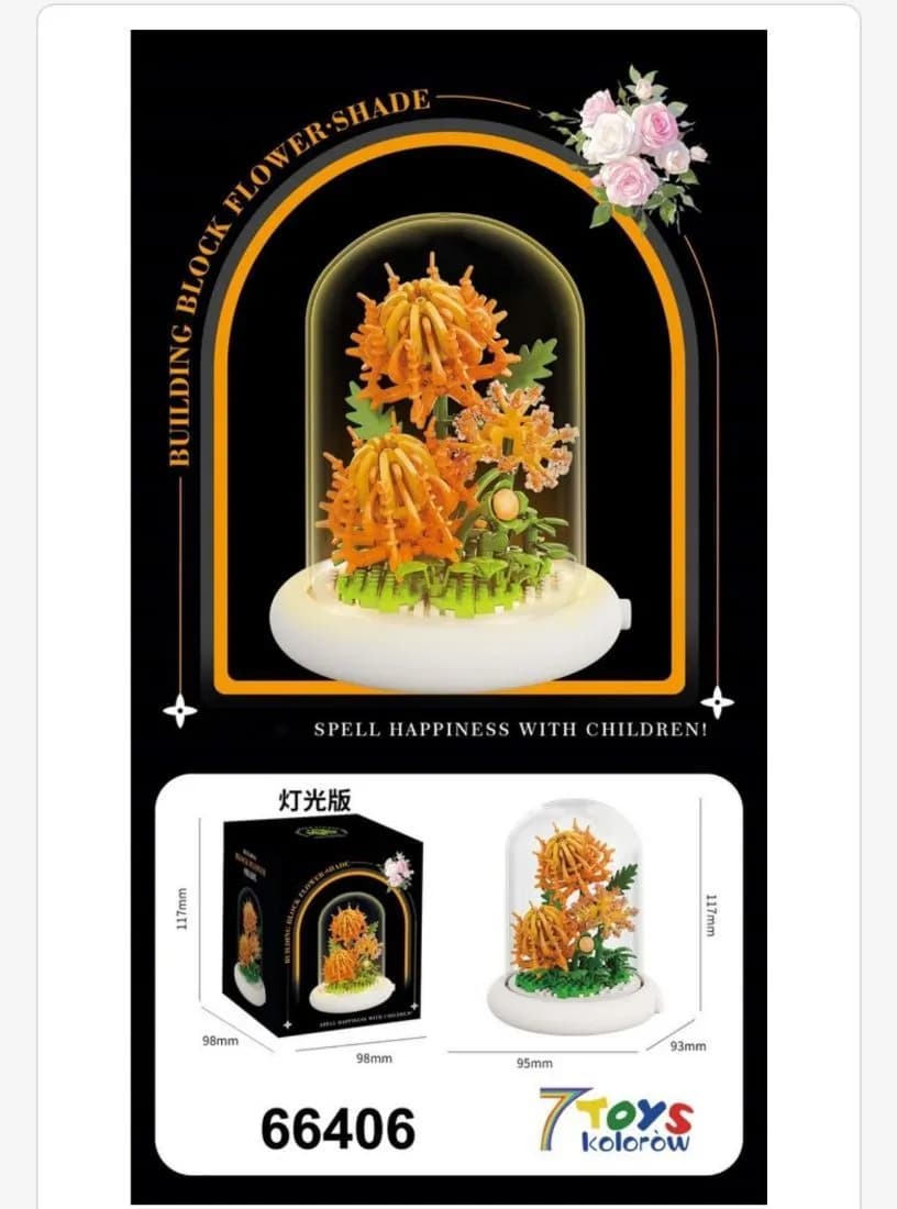 Zestaw klocków budowlanych kwiaty w szkle Flower Shade 66406