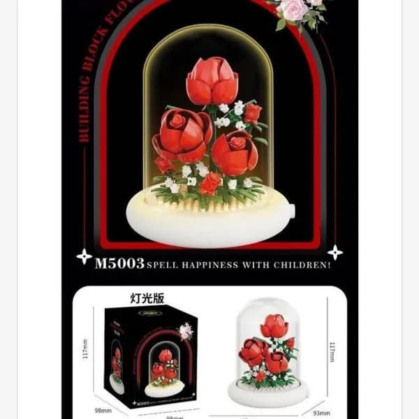 Zestaw klocków budowania kwiatów w szklanej kuli M5035