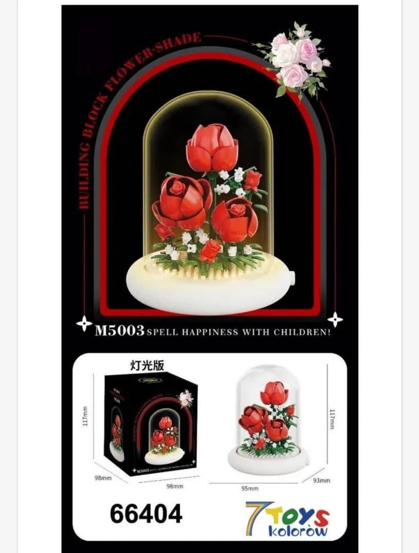 Zestaw klocków budowania kwiatów w szklanej kuli M5035