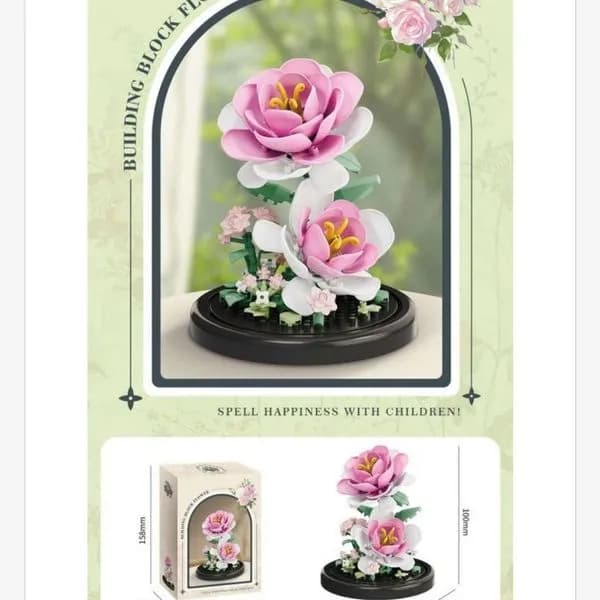 Zabawki Klocki Budowlane Kwiaty Blok Flower 66398